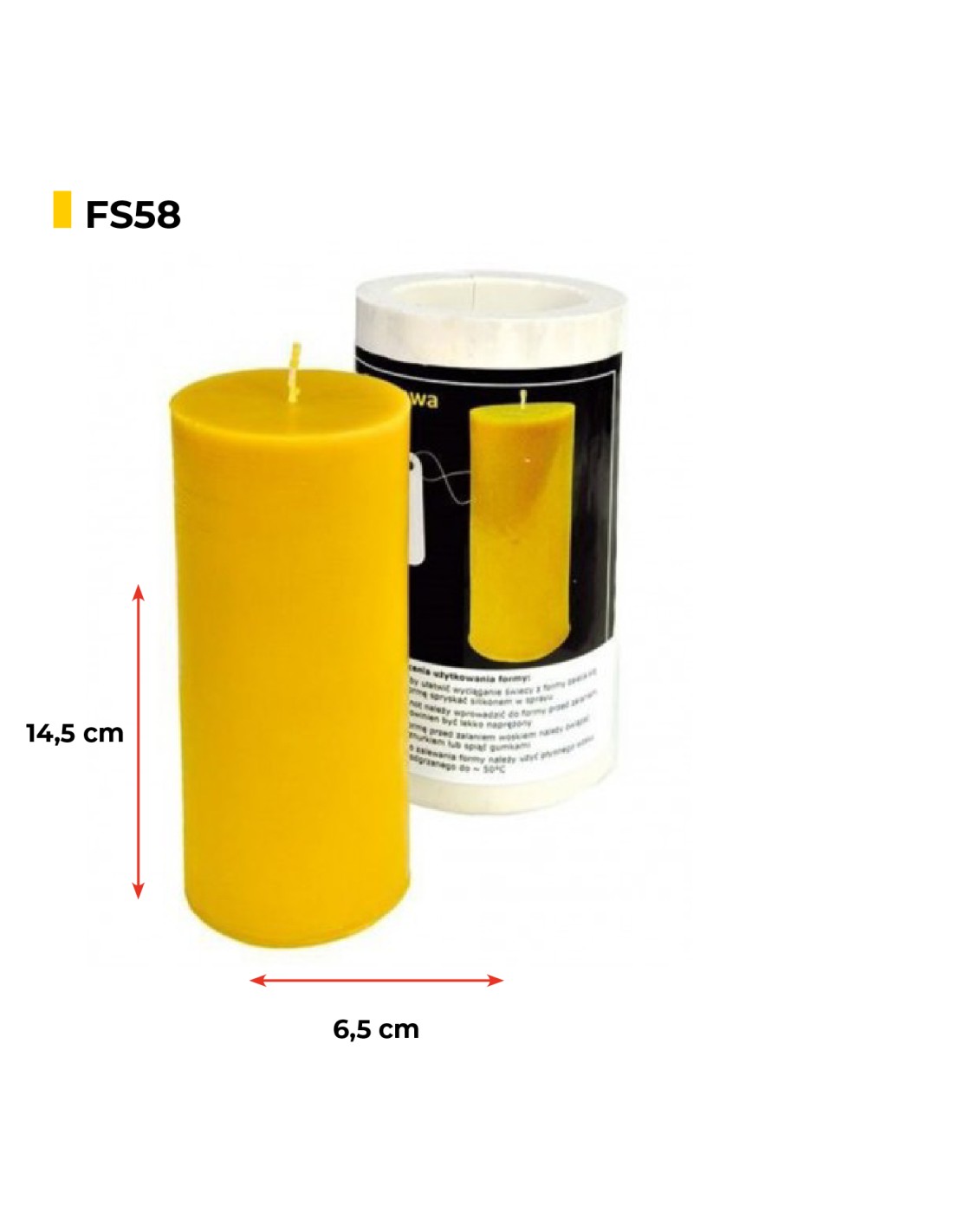 Silikonform große Stumpenkerze FS58