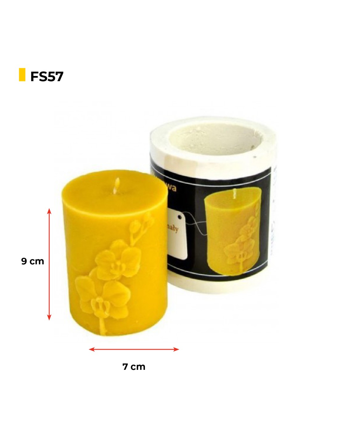 Silikonform Die Walze mit einer Orchidee, klein FS57