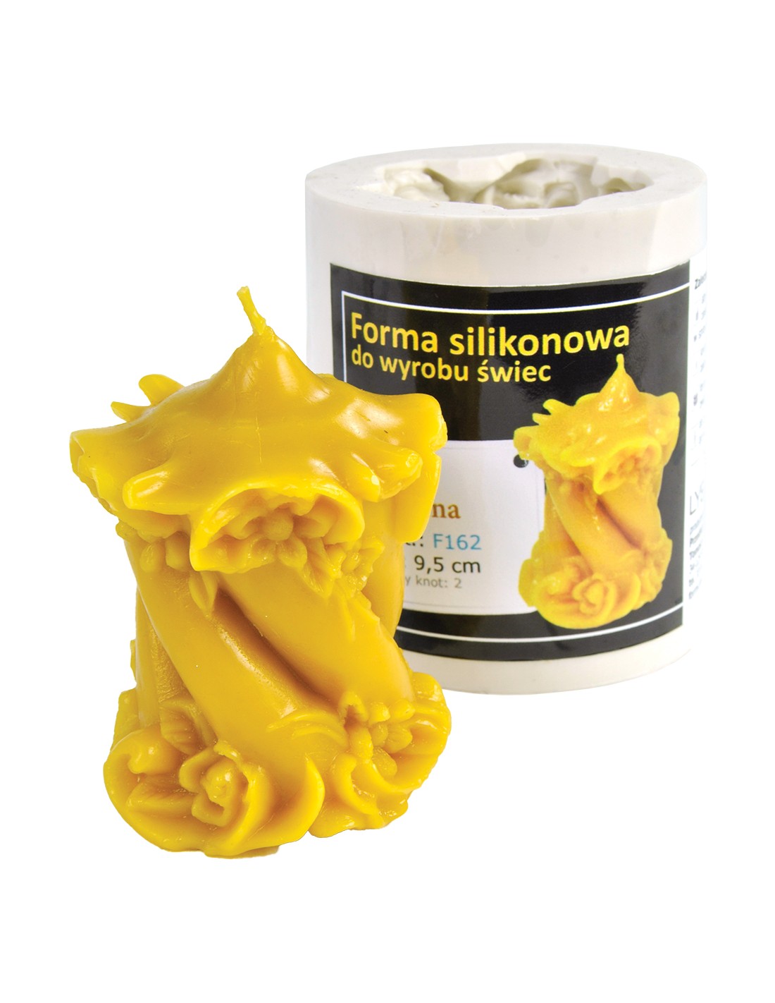 Silikonform - dekorierte Kerze F162
