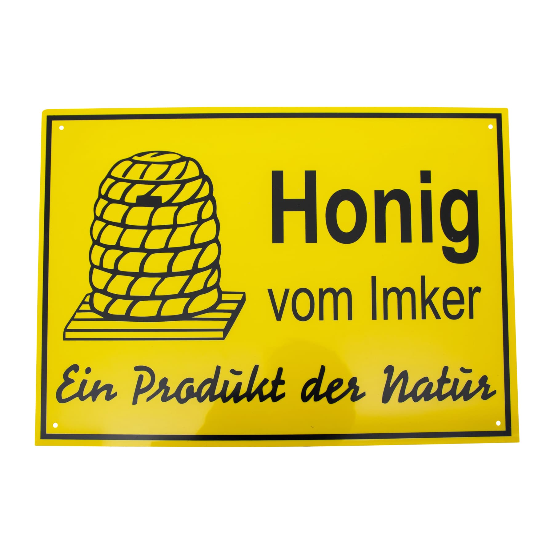 Ein Produkt der Natur" • drei Größen • gelb • PVC Werbeschild "Honig vom Imker 