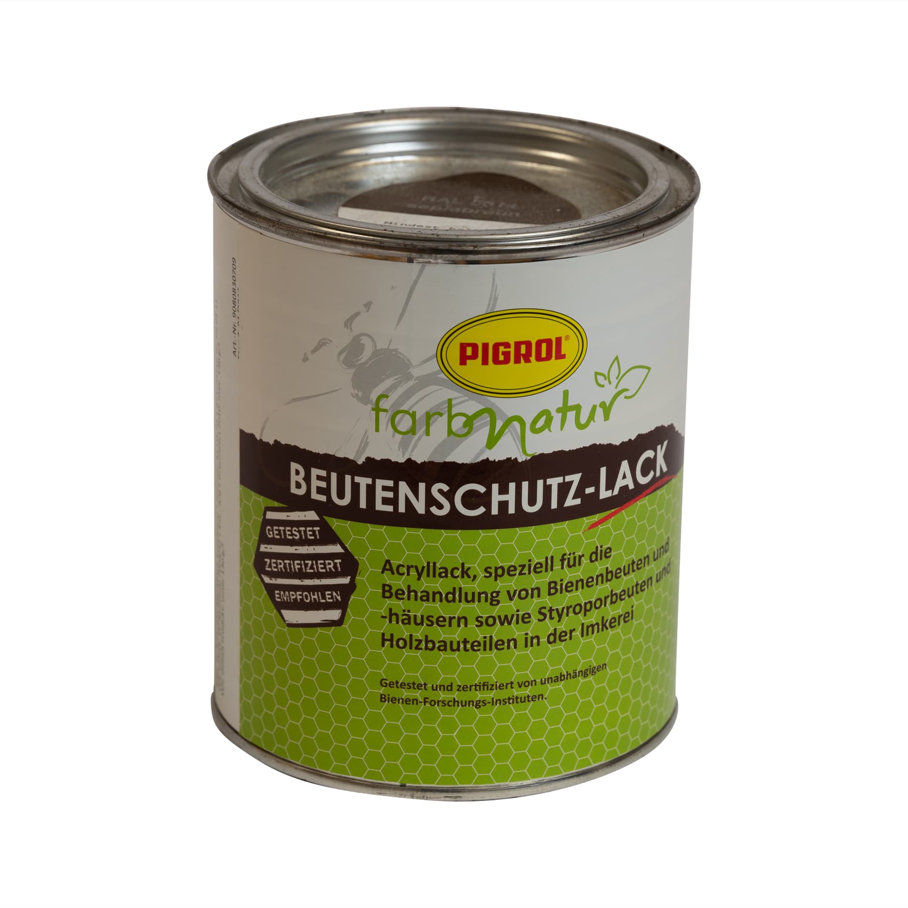 Sonderaktion: Pigrol Beutenschutzlack braun (Farbton ral 8014) 0,75 l für Holz und Styropor
