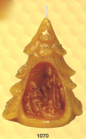 Kerzenform 1070, Weihnachtsbaum mit Krippe