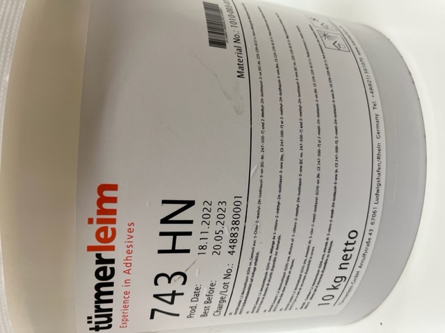 Etikettenleim Türmerleim 743 HN 10 kg, geeignet für Beleimungsmaschinen von Enos