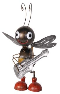 Dekorationsfigur Biene mit Gitarre, 36x20x23 cm