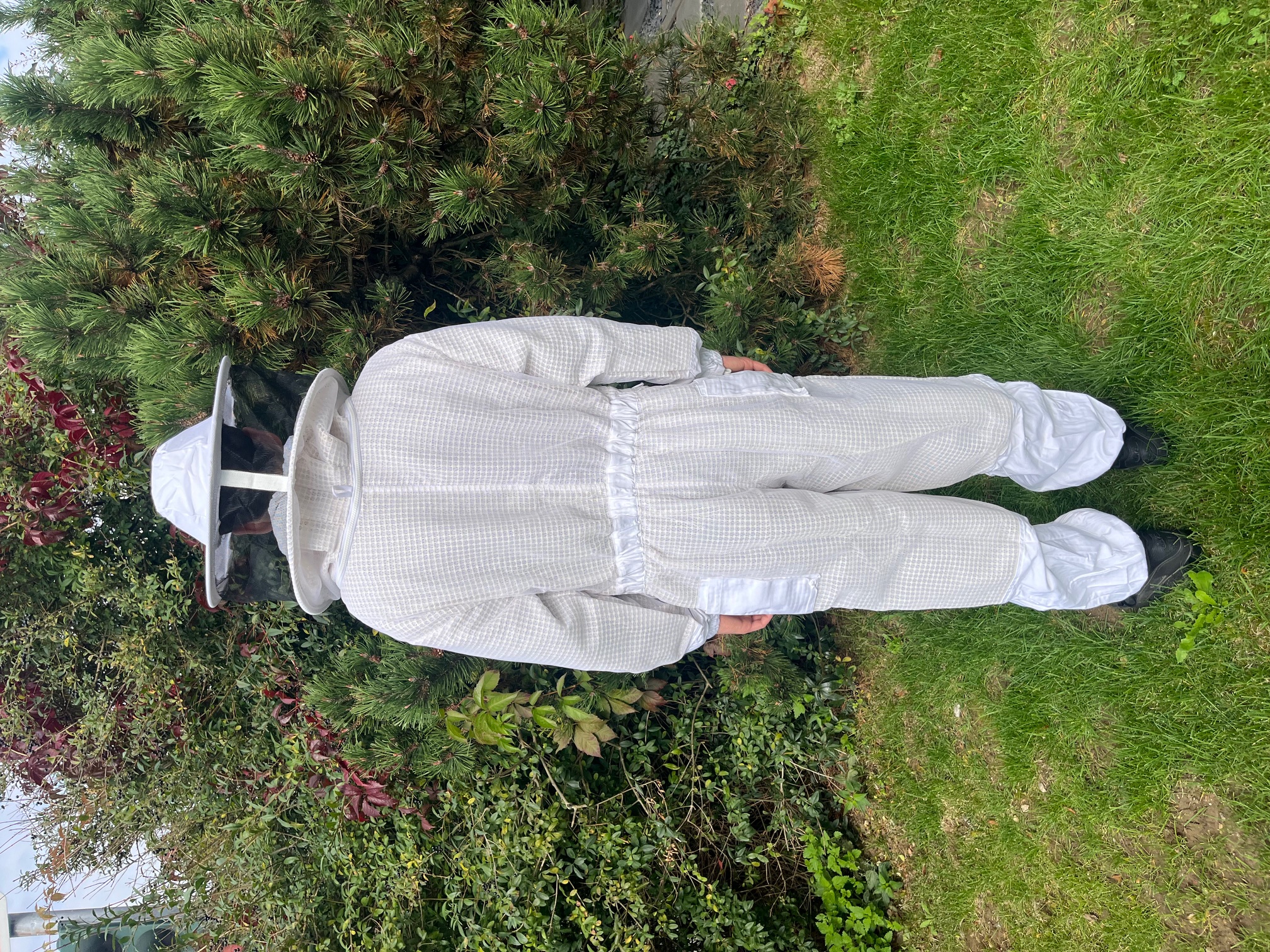 Imkeroverall mit Hut-Schleier-Kombination belüftet "BeeWave-Air" weiß 3XL