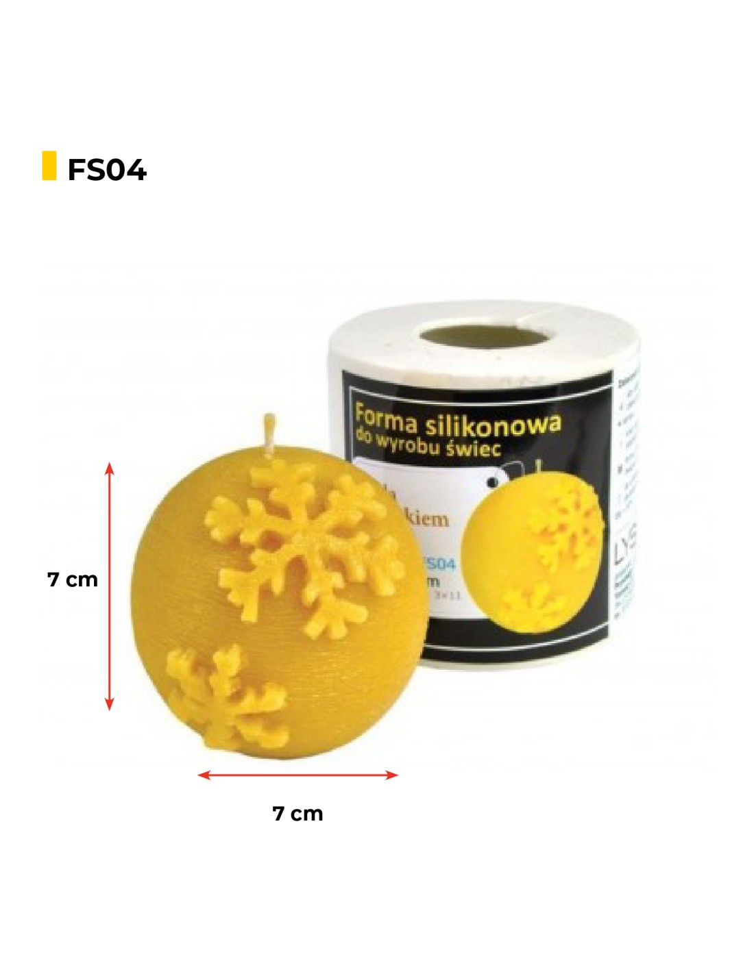 Silikonform Die Kugel mit einer Schneeflocke FS04
