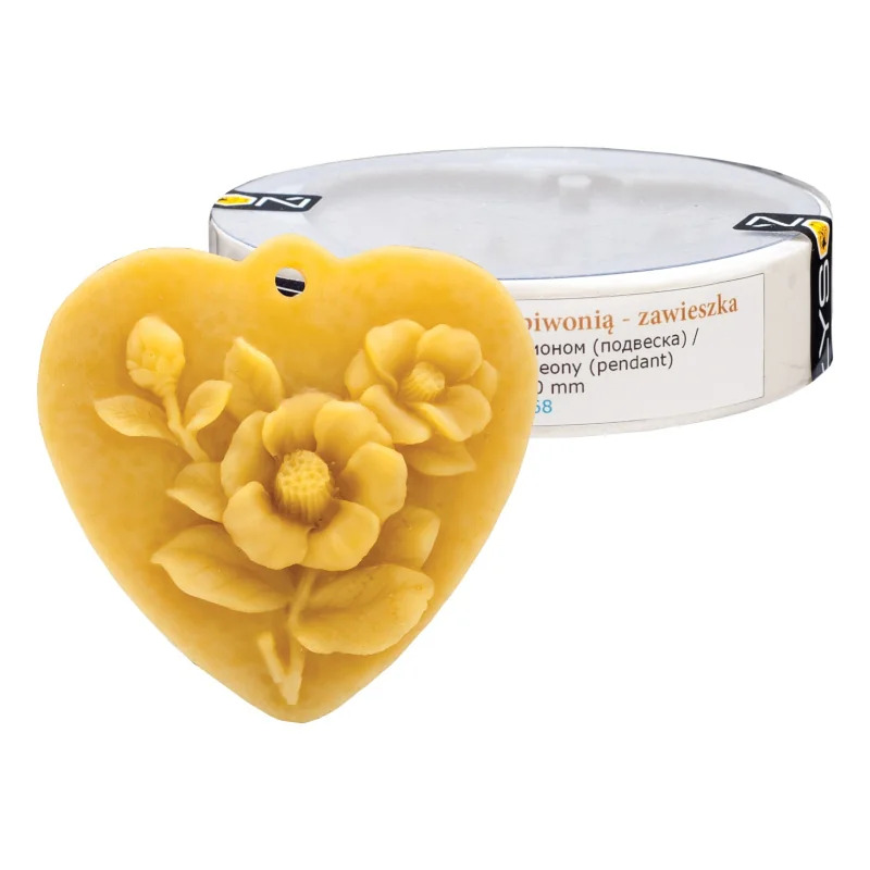 Silikonform - Herz mit Pfingstrose FS468