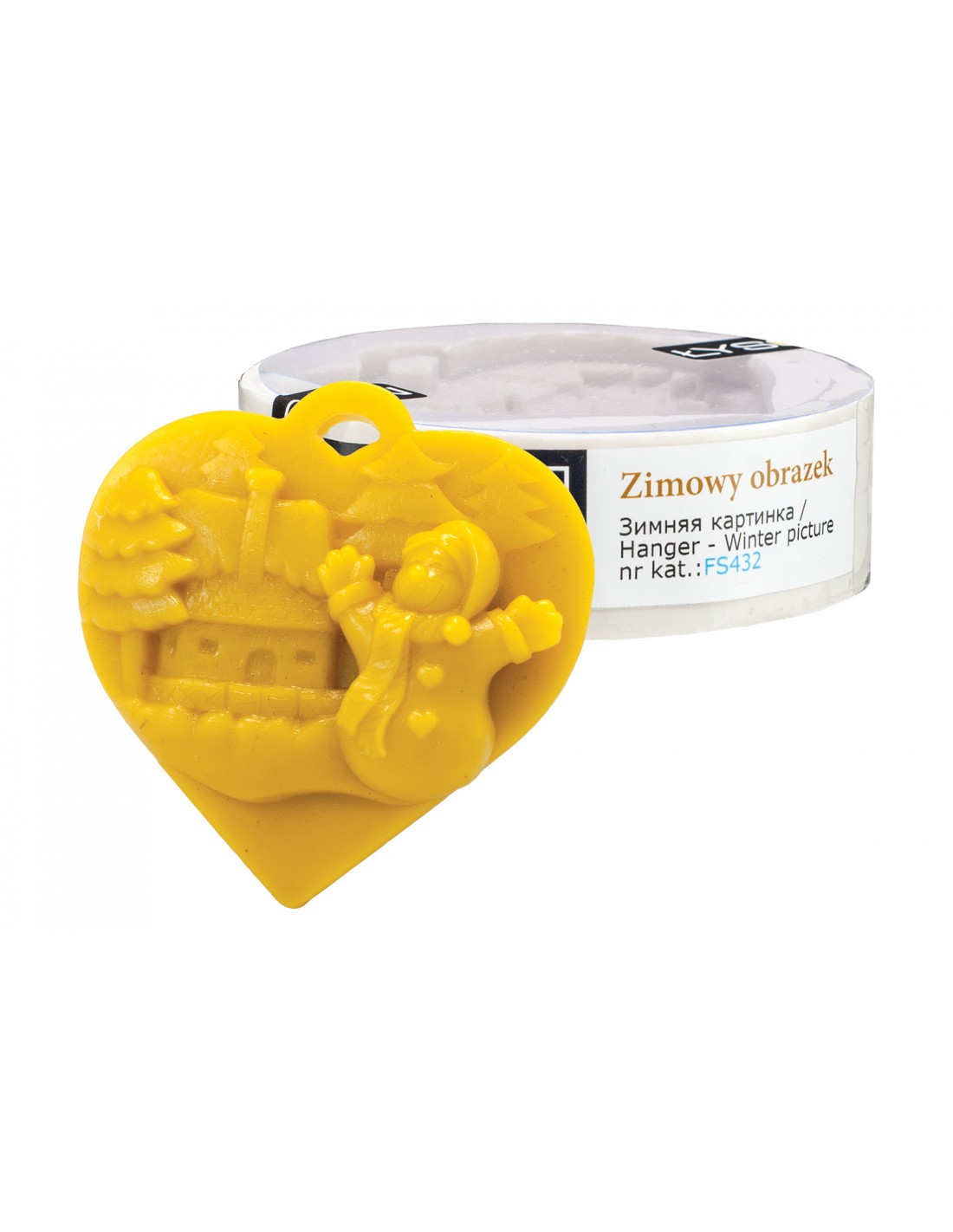 Silikonform Das Herz mit einem Winterbild – Anhänger FS432