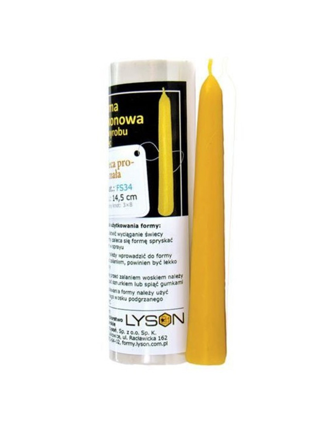 Silikonform Die gerade Kerze, kurz FS34