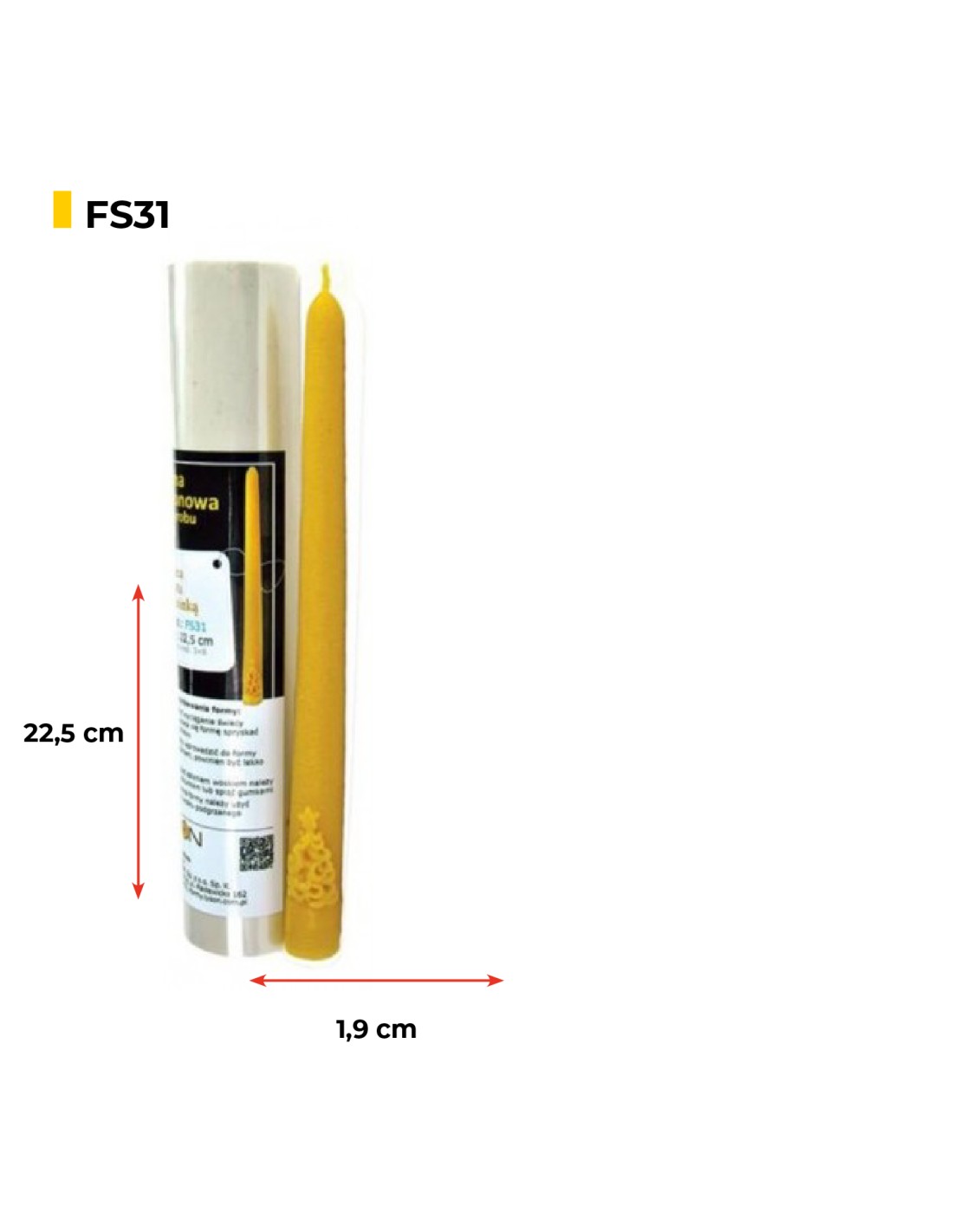 Silikonform Gerade Kerze mit Weihnachtsbaum FS31