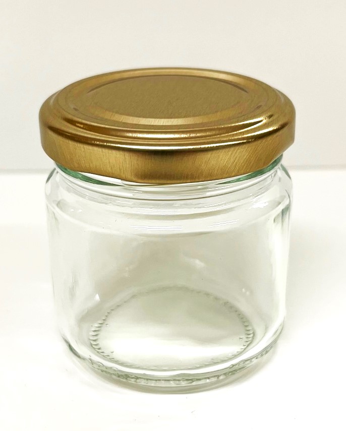 Rundglas 125g (106 ml), mit TO Deckel gold 53mm