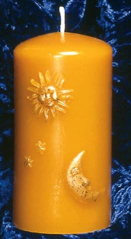 Kerzenform 879 Kerze mit Sonne, Mond, Sterne