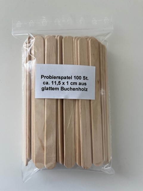 Probierspatel 100 St. ca. 11,5 x 1 cm aus glattem Buchenholz