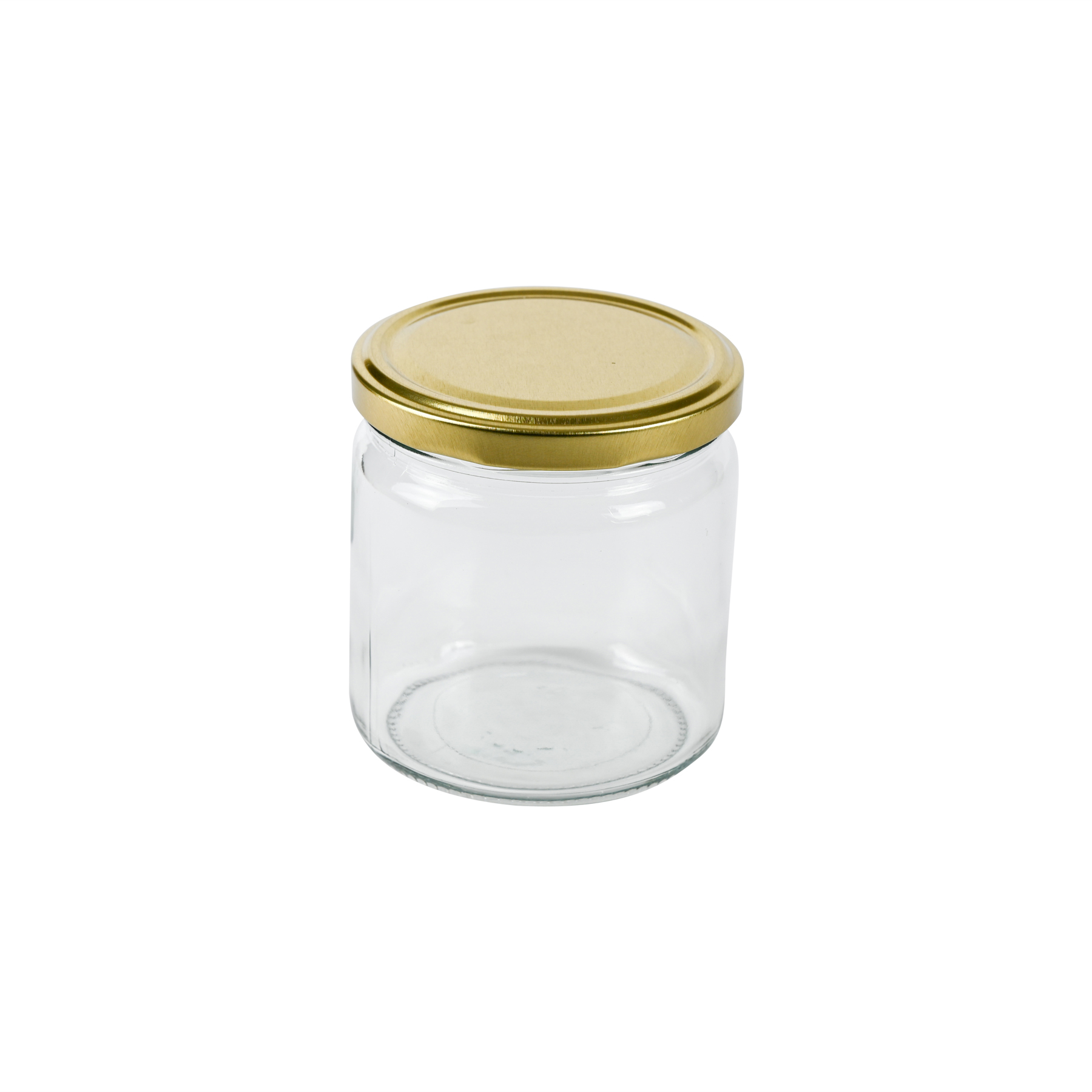 Rundglas 500 g TO mit goldenem twist off Deckel  1 Palette= 1936 St. lose FREI HAUS Hersteller Wiegand Glas