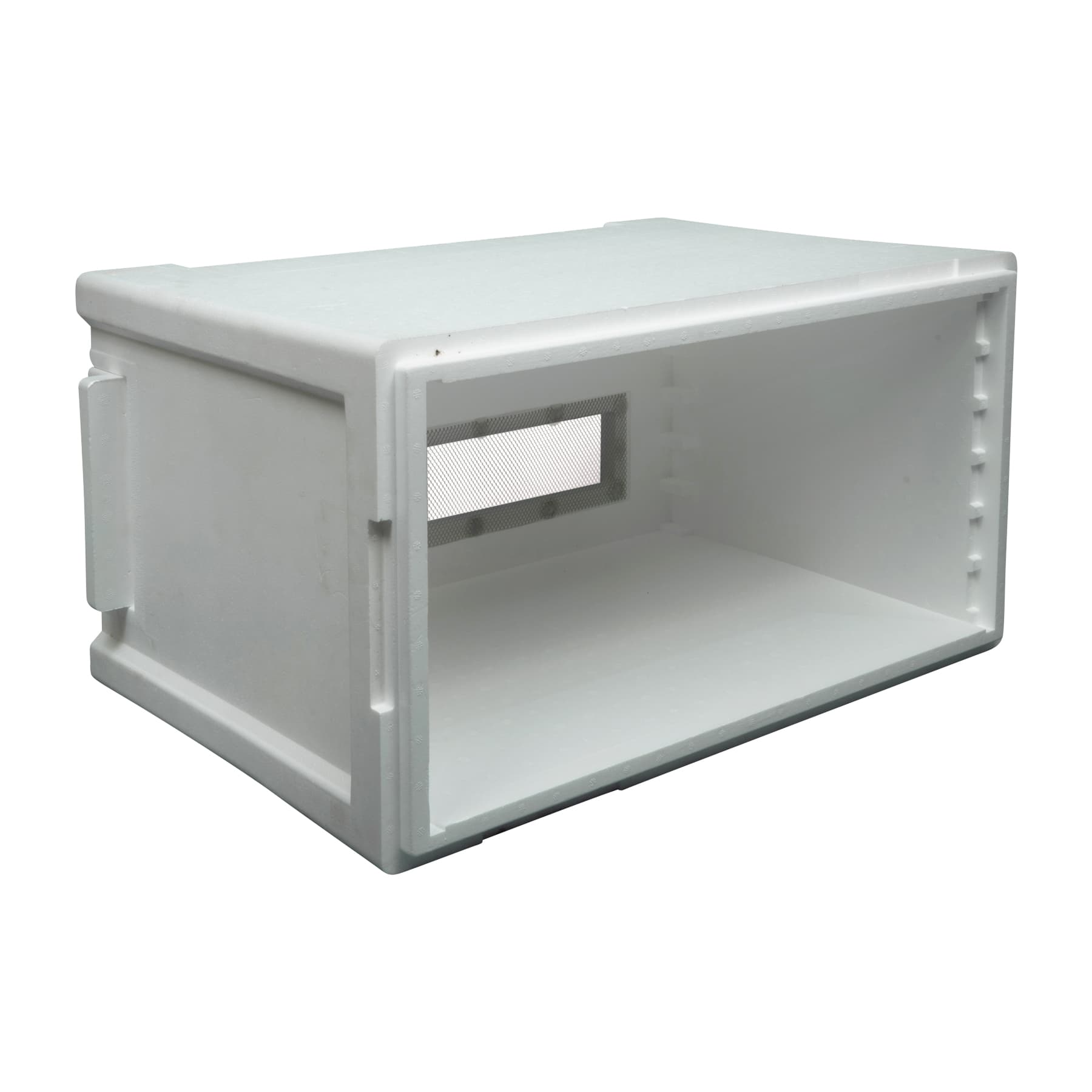 Stehr Ablegerkasten Simplex 6 Waben aus Styropor, einschiebbares Flugbrett, Auflageleisten aus Kunststoff und Deckel