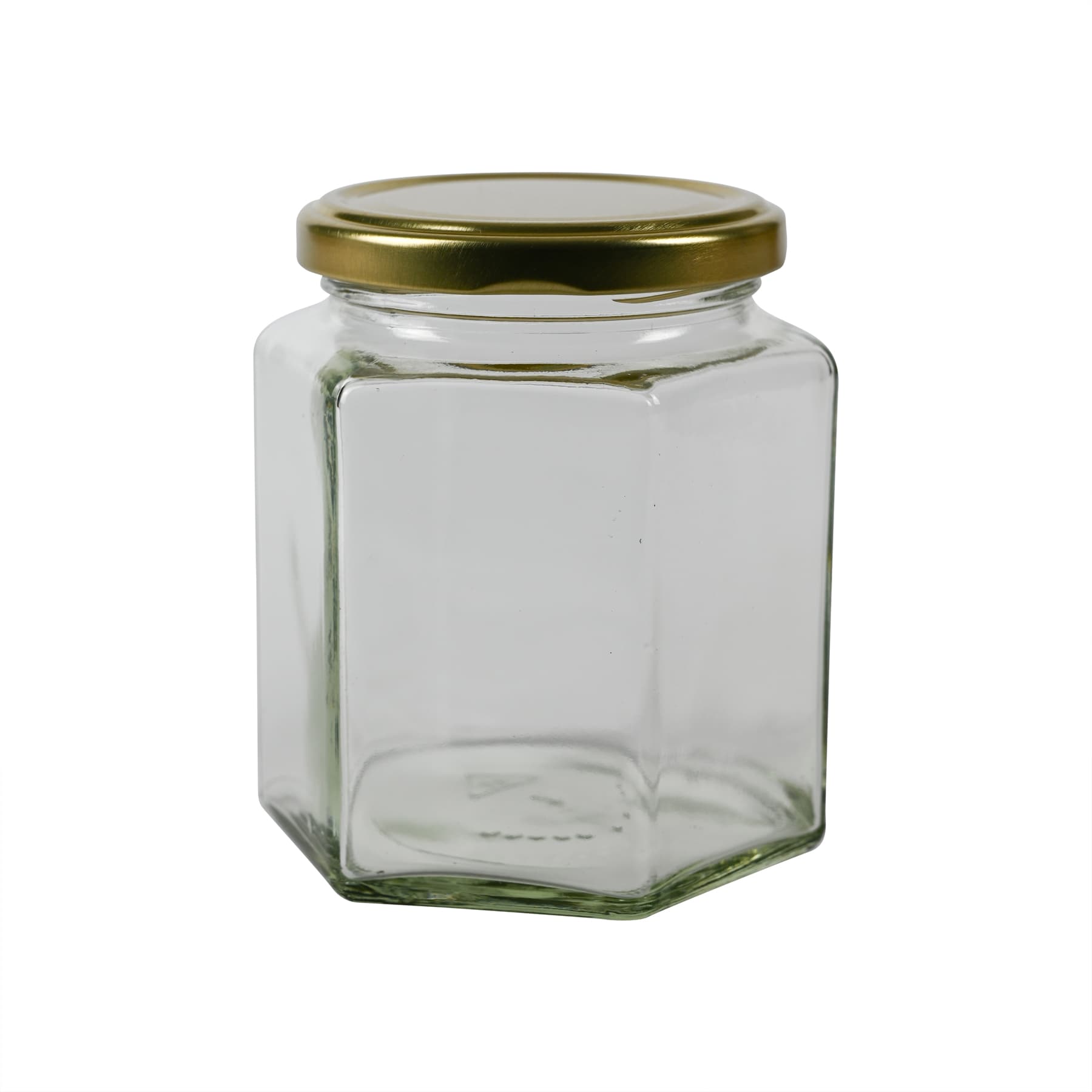 Sechseckglas 500g (390 ml) mit TO Metalldeckel 70, nur zur Selbstabholung