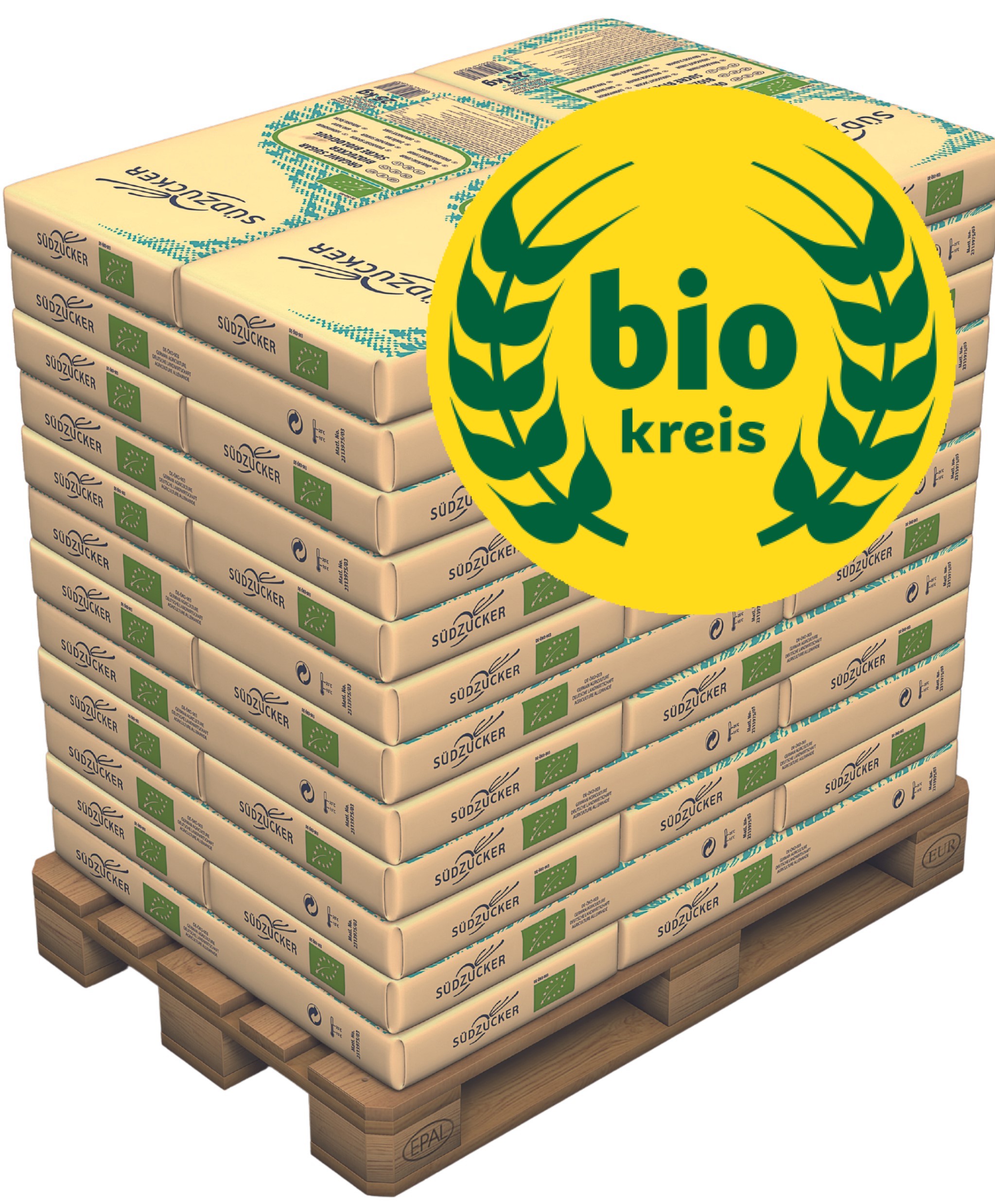 1000 kg Biokreis Bio-Rübenzucker (Lebensmittelqualität) Frei Haus (DE) 1 Palette a 40 x 25 kg Säcke unsere Öko Kontrollnr. DE-ÖKO-034