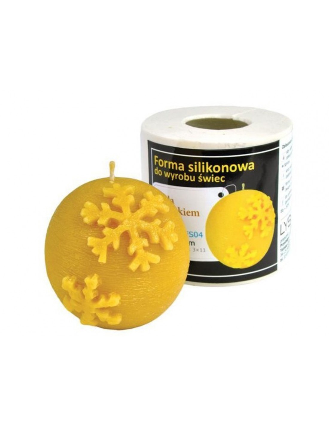 Silikonform Die Kugel mit einer Schneeflocke FS04